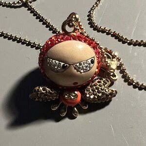 Swarovski Gold and Red Erica Lobster Necklace